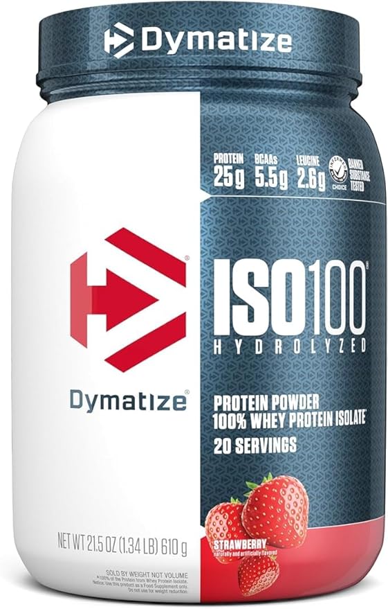 Dymatize ISO100 Whey Protein Isolate - Extreme Absorption, Cookies & Cream, 25g Protein/Serving, Low Fat & Sugar, Essential for Gaining Muscle and Losing Fat,20 Servings (Pack of 1)