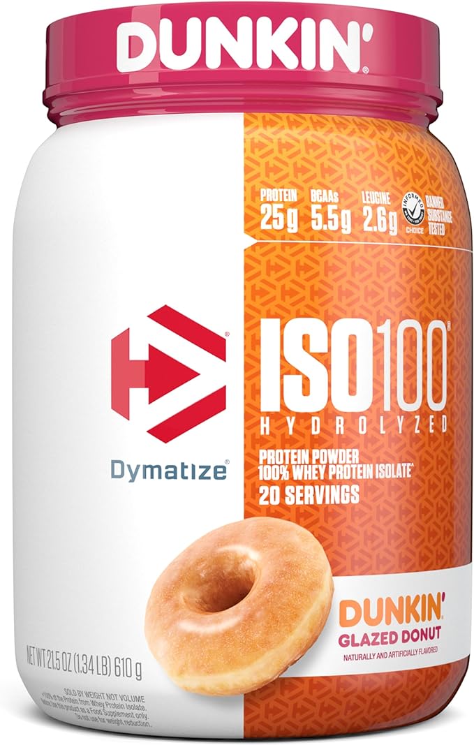 Dymatize ISO100 Whey Protein Isolate - Extreme Absorption, Cookies & Cream, 25g Protein/Serving, Low Fat & Sugar, Essential for Gaining Muscle and Losing Fat,20 Servings (Pack of 1)