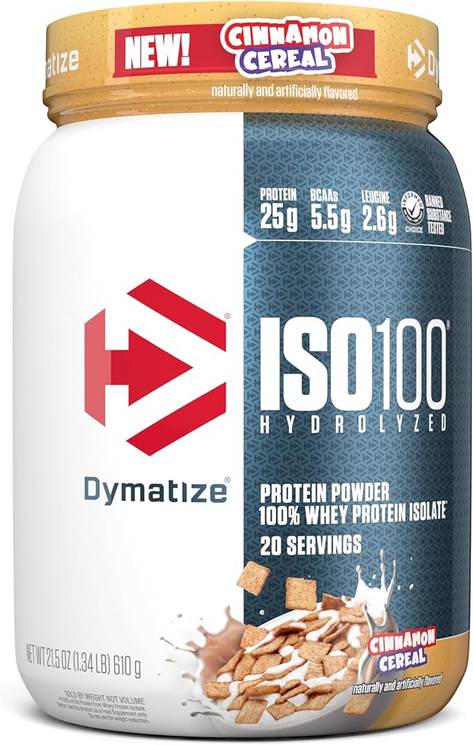 Dymatize ISO100 Whey Protein Isolate - Extreme Absorption, Cookies & Cream, 25g Protein/Serving, Low Fat & Sugar, Essential for Gaining Muscle and Losing Fat,20 Servings (Pack of 1)