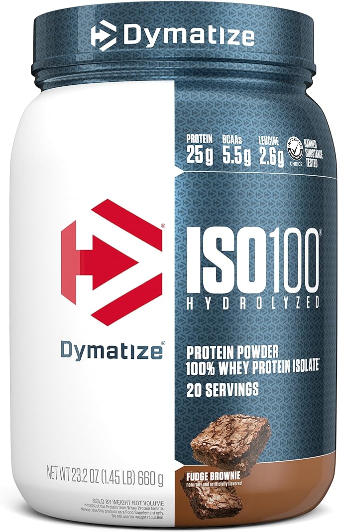 Dymatize ISO100 Whey Protein Isolate - Extreme Absorption, Cookies & Cream, 25g Protein/Serving, Low Fat & Sugar, Essential for Gaining Muscle and Losing Fat,20 Servings (Pack of 1)
