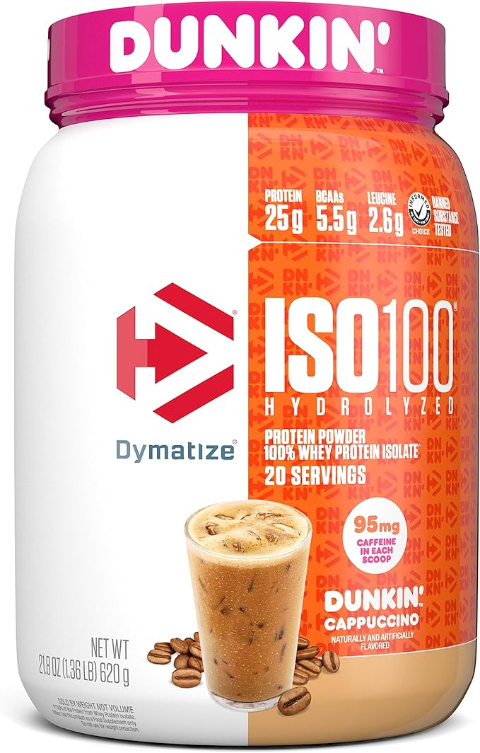 Dymatize ISO100 Whey Protein Isolate - Extreme Absorption, Cookies & Cream, 25g Protein/Serving, Low Fat & Sugar, Essential for Gaining Muscle and Losing Fat,20 Servings (Pack of 1)